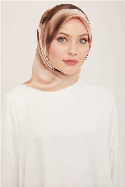 Armine Çiçek Desenli Twill İpek Eşarp 24Ya9124 82 83
