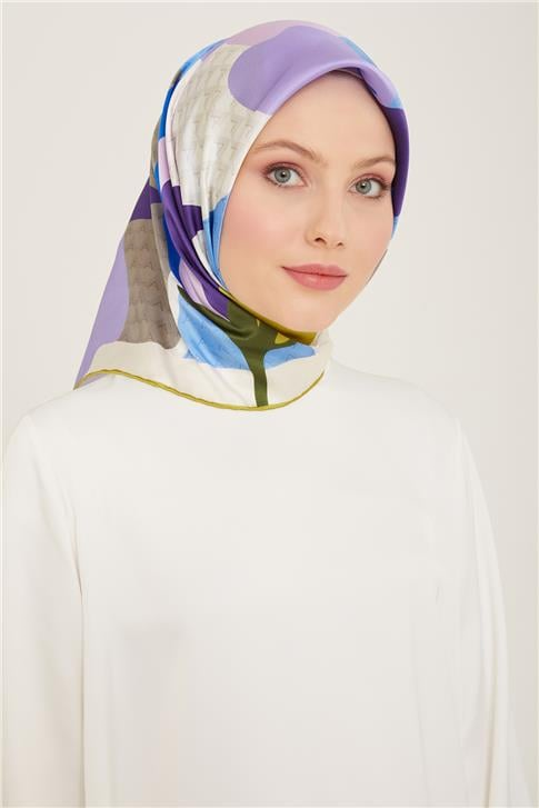 Armine Çiçek Desenli Twill İpek Eşarp 24Ya9119 14 03