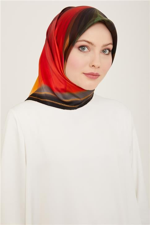 Armine Çiçek Desenli Twill İpek Eşarp 24Ya9112 34 20