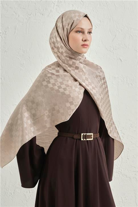 Armine Elegance İpek Pamuk Dama Şal 07