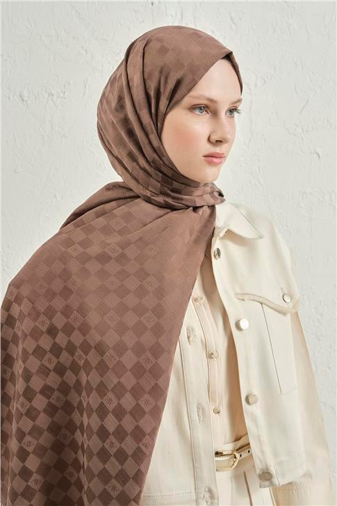 Armine Elegance İpek Pamuk Dama Şal 11