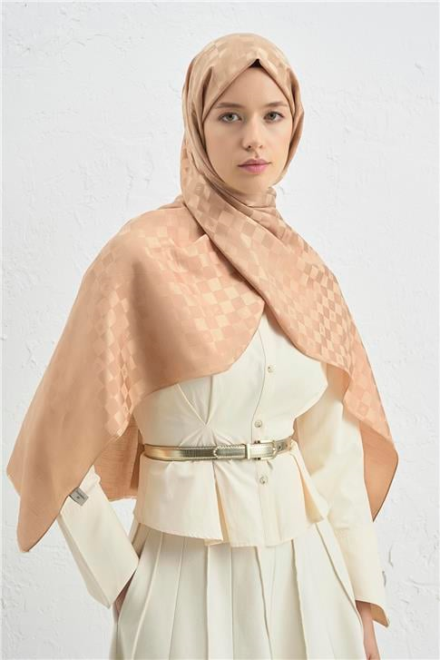 Armine Elegance İpek Pamuk Dama Şal 15
