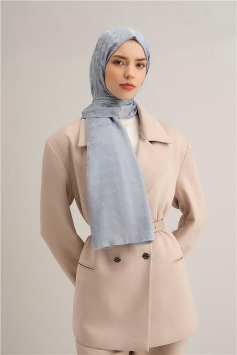 Armine Elegance İpek Pamuk Kare Monogram Şal 10698