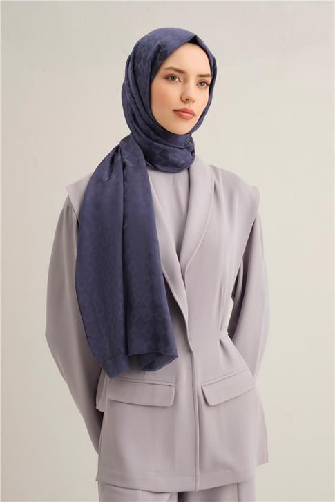 Armine Elegance İpek Pamuk Kare Monogram Şal 10699