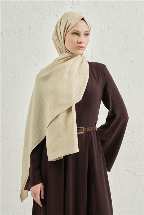 Armine Elegance İpek Pamuk Monogram Şal 17