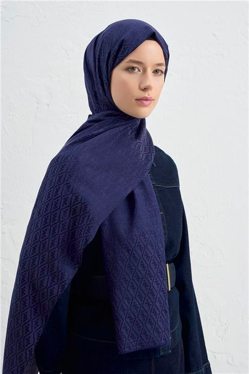 Armine Elegance İpek Pamuk Monogram Şal 02