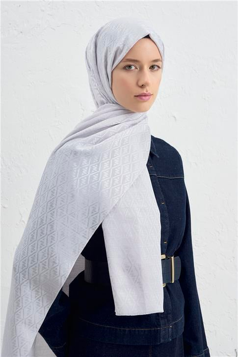 Armine Elegance İpek Pamuk Monogram Şal 23