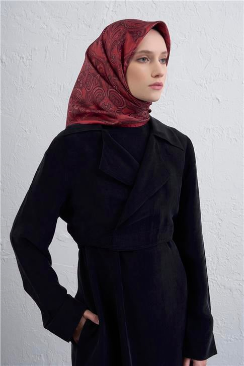 Armine Etnik Desen Saf İpek Twill Eşarp 9421D 85