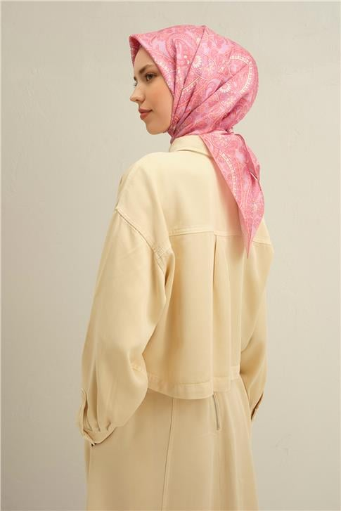 Armine Etnik Desenli Saf İpek Sura Eşarp 9304D 52