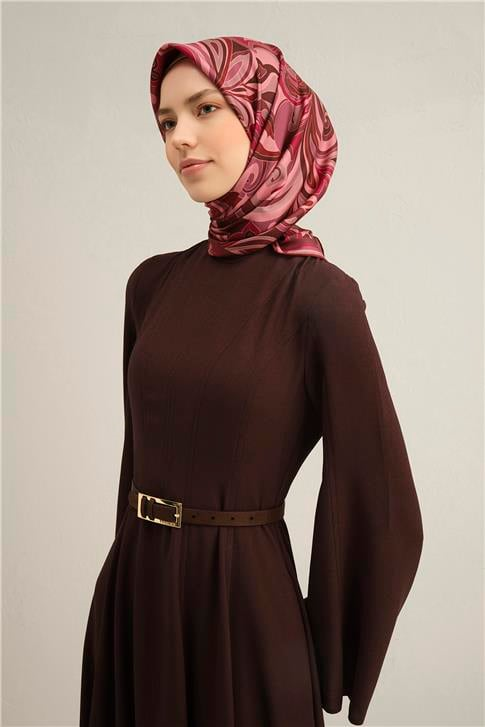 Armine Etnik Desenli Saf İpek Twill Eşarp 9323D 83