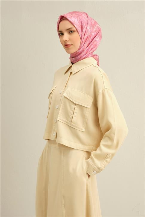Armine Etnik Desenli Saf İpek Twill Eşarp 9304D 52