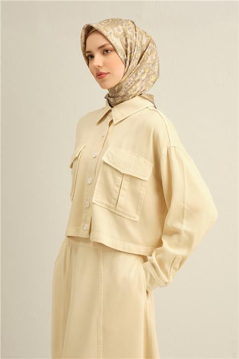 Armine Etnik Desenli Saf İpek Twill Eşarp 9304D 07