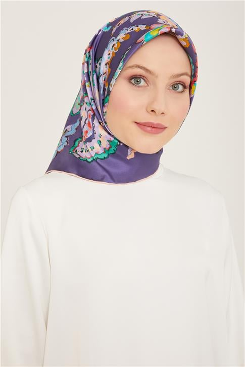Armine Etnik Desenli Twill İpek Eşarp 24Ya9130 34 84