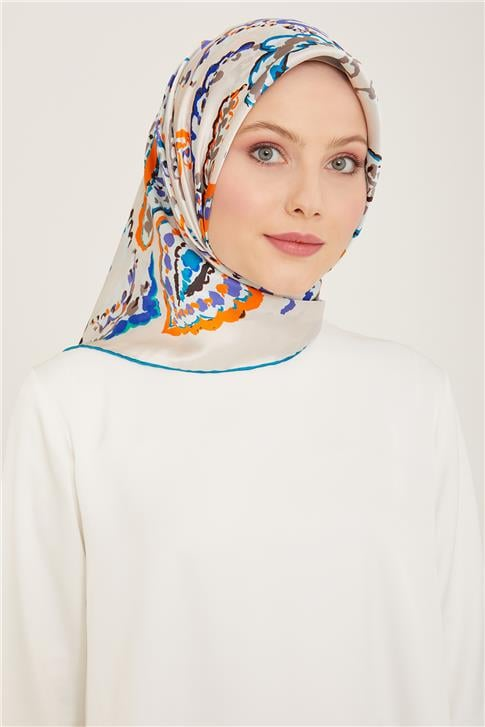 Armine Etnik Desenli Twill İpek Eşarp 24Ya9130 34 60