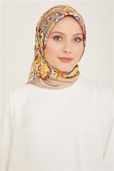 Armine Etnik Desenli Twill İpek Eşarp 24Ya9130 34 32