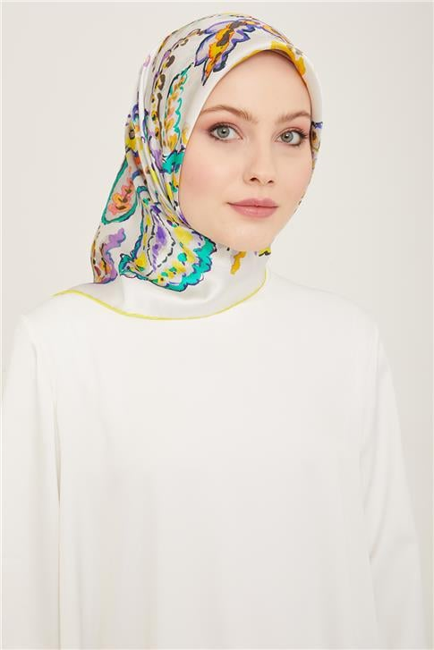 Armine Etnik Desenli Twill İpek Eşarp 24Ya9130 34 83