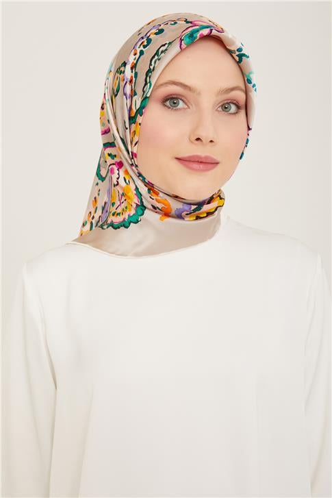 Armine Etnik Desenli Twill İpek Eşarp 24Ya9130 34 33