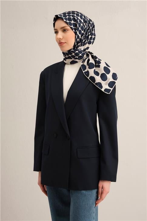 Armine Geometrik Desenli Saf İpek Sura Eşarp 9354D 81