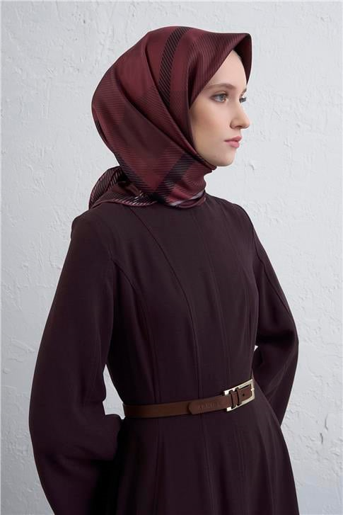 Armine Geometrik Desenli Saf İpek Twill Eşarp 9418D 53