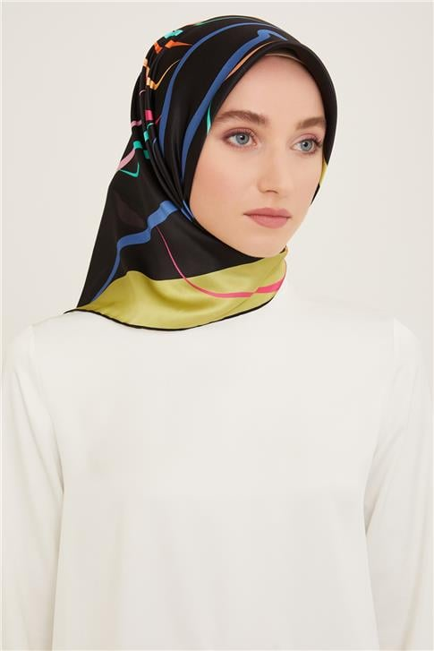 Armine Geometrik Desenli Sura İpek Eşarp 24Ya9118 58