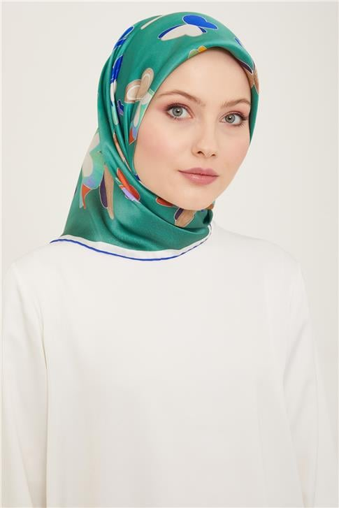 Armine Geometrik Desenli Sura İpek Eşarp 24Ya9147 36 84