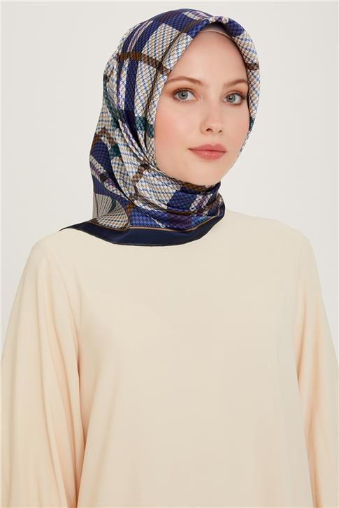 Armine Geometrik Desenli Sura Saf İpek Eşarp 9247D 83