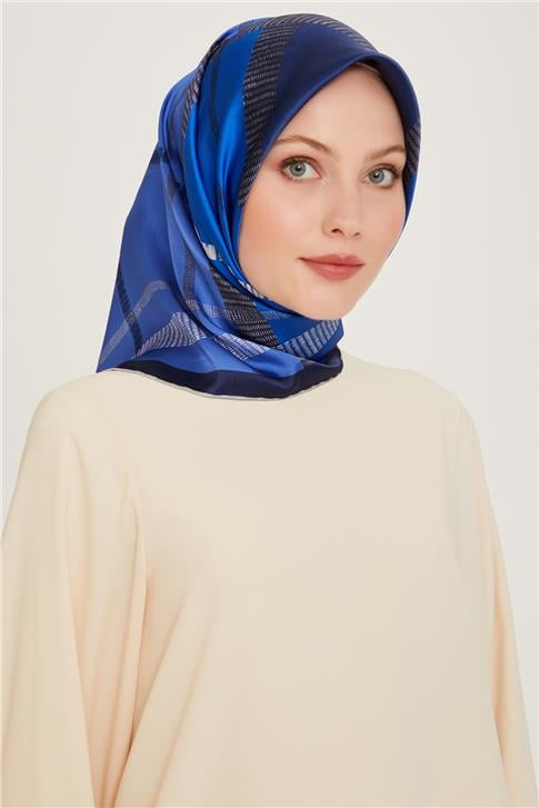 Armine Geometrik Desenli Sura Saf İpek Eşarp 9206D 84