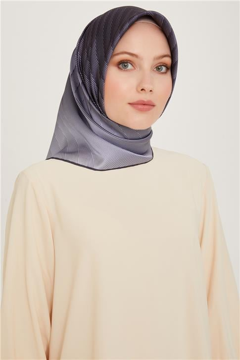 Armine Geometrik Desenli Sura Saf İpek Eşarp 9237D 03