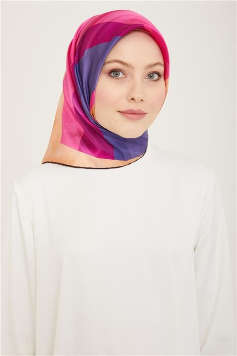 Armine Geometrik Desenli Twill İpek Eşarp 24Ya9137 55 34