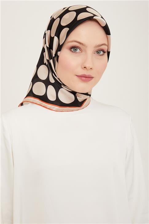 Armine Geometrik Desenli Twill İpek Eşarp 24Ya9156 86 02