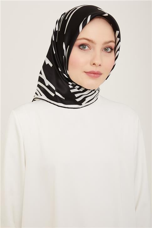 Armine Geometrik Desenli Twill İpek Eşarp 24Ya9157 50
