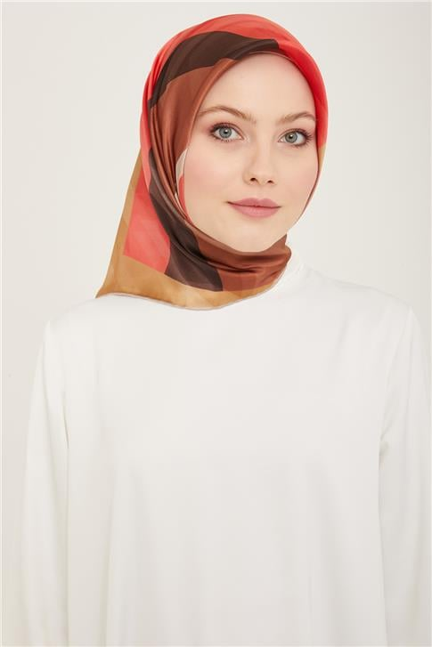 Armine Geometrik Desenli Twill İpek Eşarp 24Ya9137 55 06