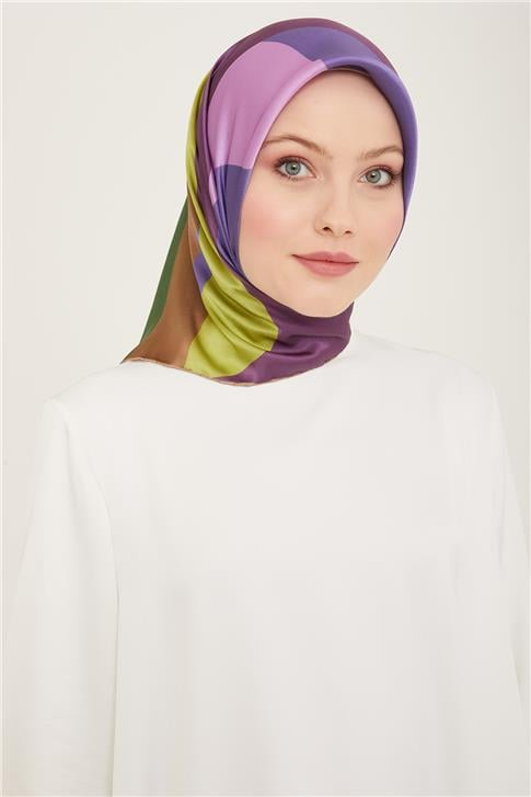 Armine Geometrik Desenli Twill İpek Eşarp 24Ya9148 31 02