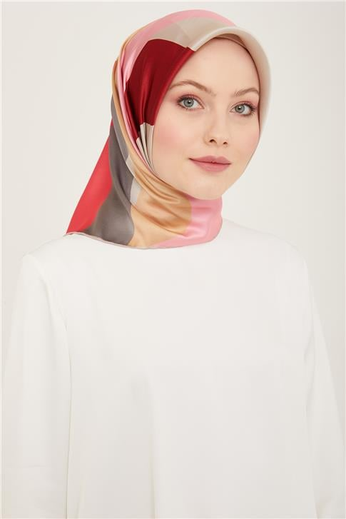 Armine Geometrik Desenli Twill İpek Eşarp 24Ya9148 31 05