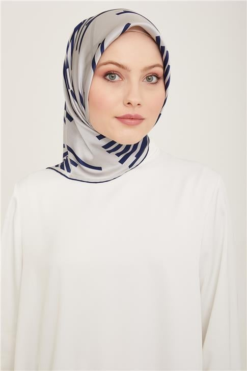 Armine Geometrik Desenli Twill İpek Eşarp 24Ya9157 53