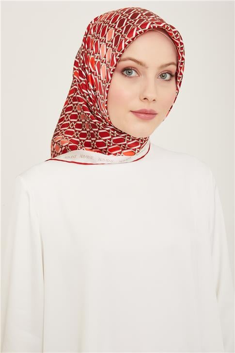 Armine Geometrik Desenli Twill İpek Eşarp 24Ya9144 37 06