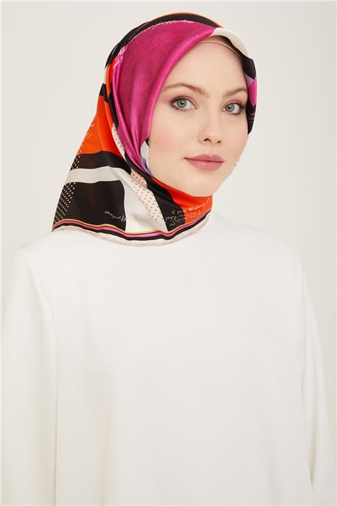 Armine Geometrik Desenli Twill İpek Eşarp 24Ya9138 2 36