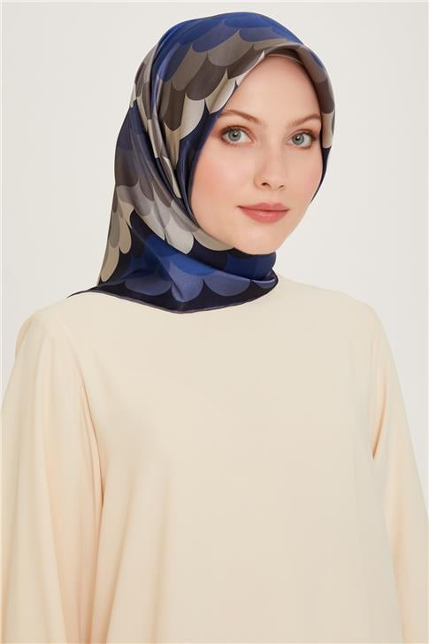 Armine Geometrik Desenli Twill Saf İpek Eşarp 9212D 81 82