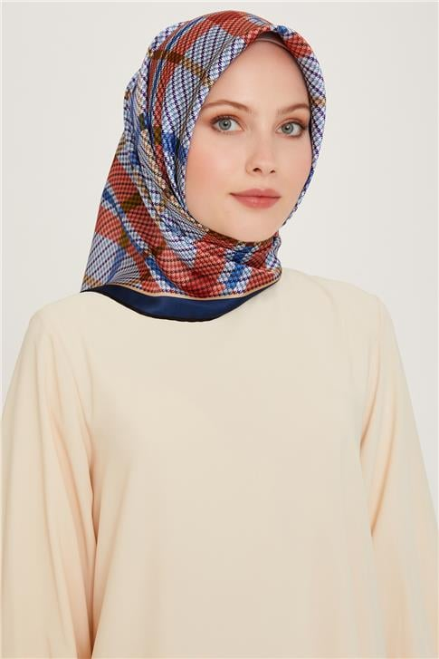 Armine Geometrik Desenli Twill Saf İpek Eşarp 9247D 33