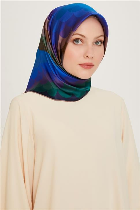 Armine Geometrik Desenli Twill Saf İpek Eşarp 9212D 81 39