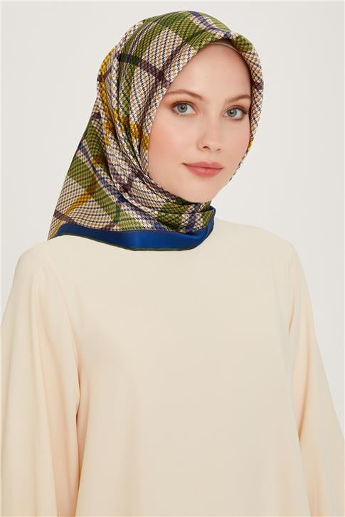 Armine Geometrik Desenli Twill Saf İpek Eşarp 9247D 81