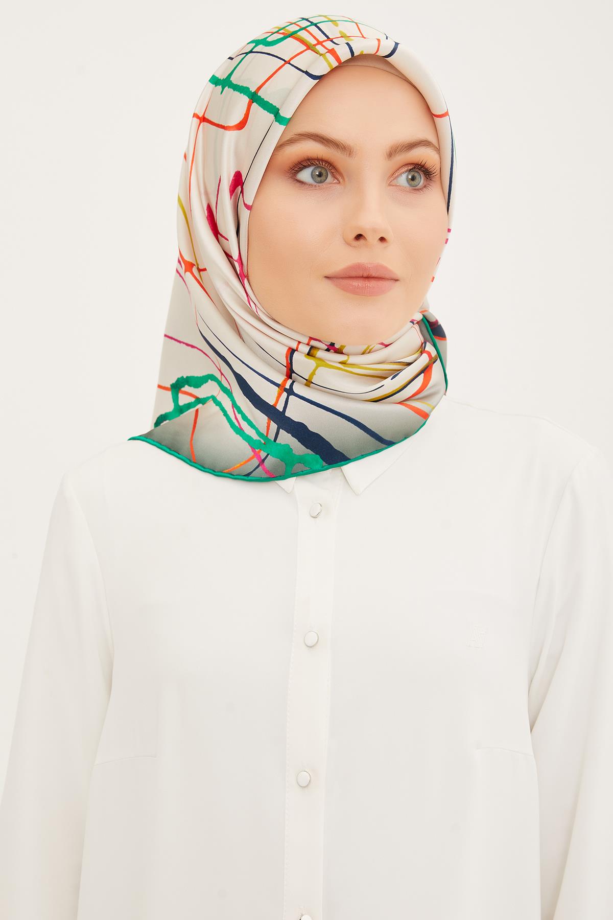 Armine İpek Eşarp 2023/24 İlkbahar Yaz Sezonu 8948D02 03 - Twill (Tivil) İpek