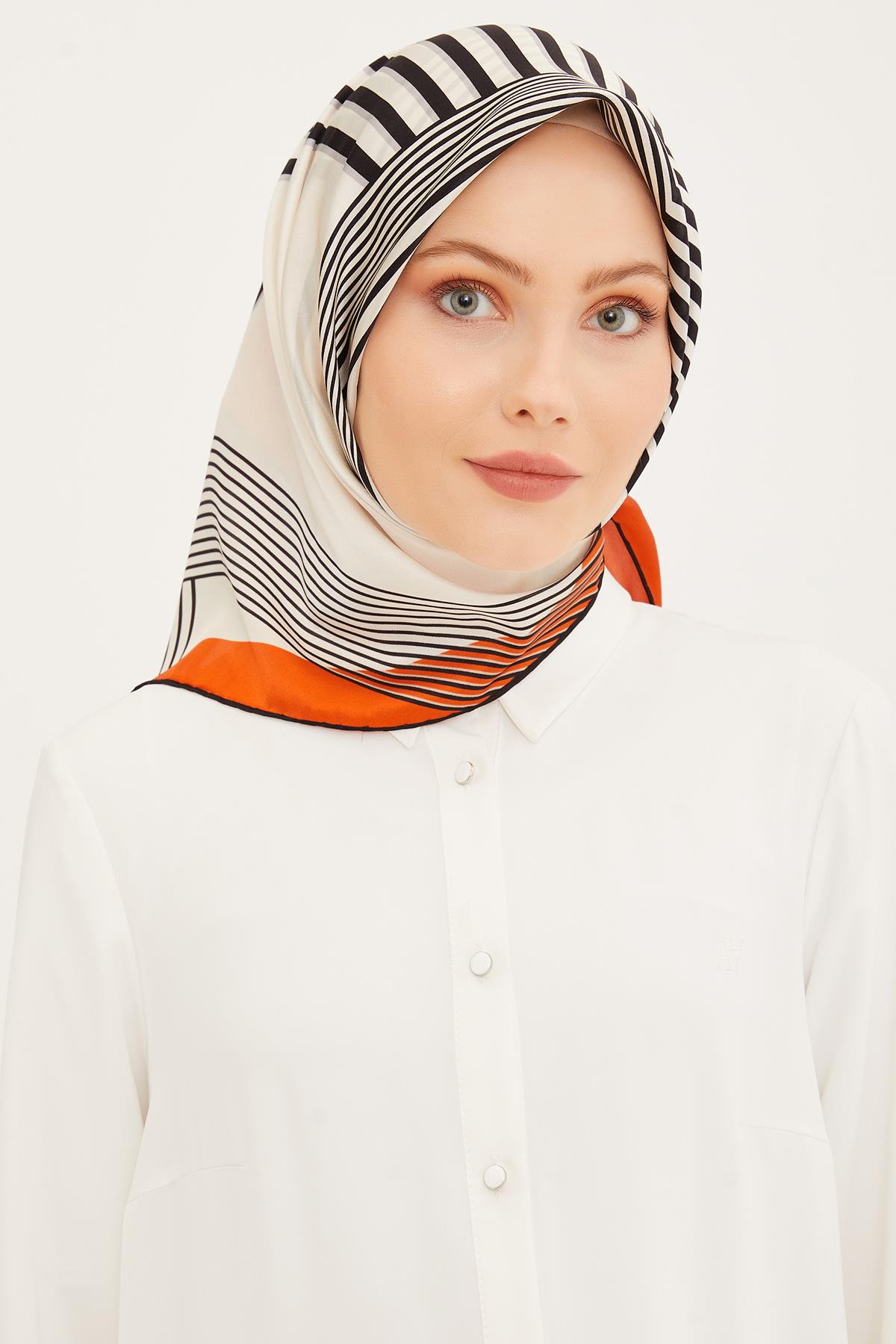 Armine İpek Eşarp 2023/24 İlkbahar Yaz Sezonu 8921D02 33 - Twill (Tivil) İpek