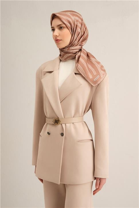 Armine Klasik Desenli Saf İpek Sura Eşarp 9351D 87