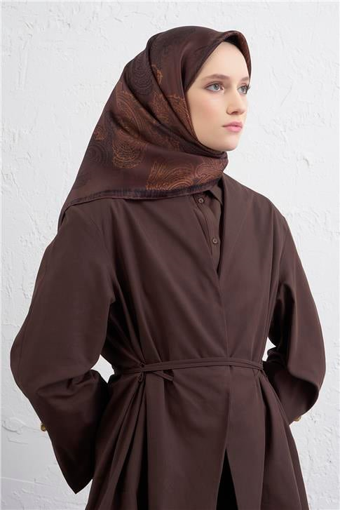 Armine Klasik Desenli Saf İpek Twill Eşarp 9428D 80