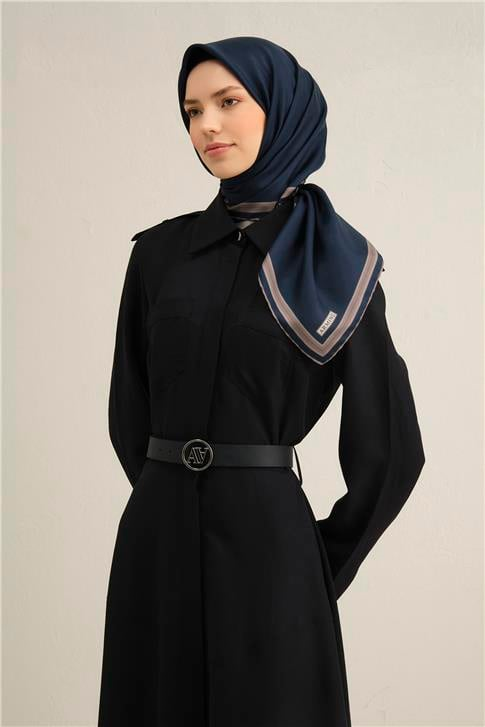 Armine Klasik Desenli Saf İpek Twill Eşarp 9356D 09