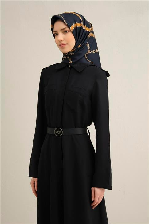 Armine Klasik Desenli Saf İpek Twill Eşarp 9346D 52
