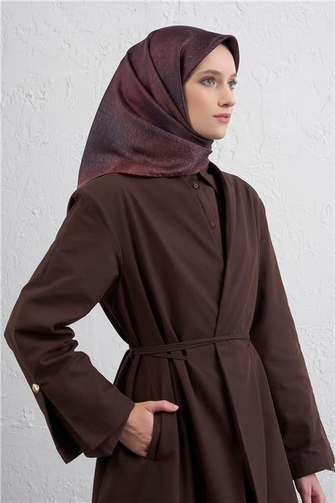 Armine Klasik Desenli Saf İpek Twill Eşarp 9437D 09