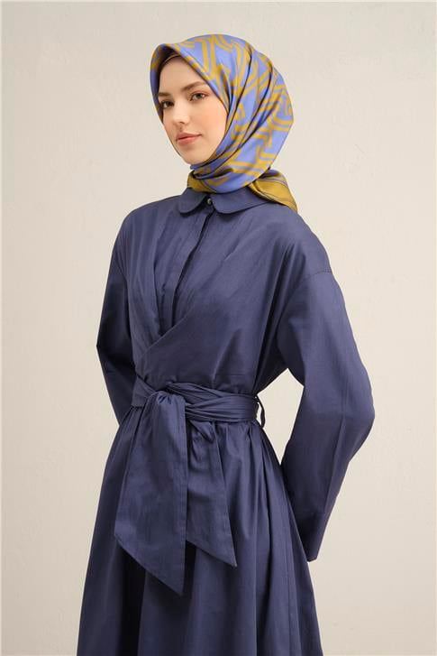 Armine Klasik Desenli Saf İpek Twill Eşarp 9343D 01