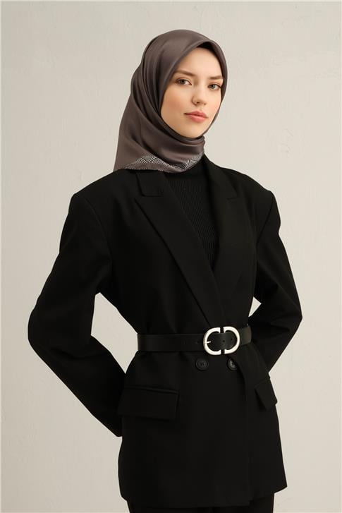 Armine Klasik Desenli Saf İpek Twill Eşarp 9357D 33